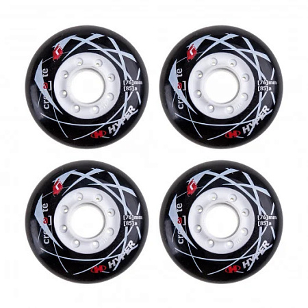 Колеса для роликовых коньков HYPER Create+G 76/85A Black/White (4 шт.)